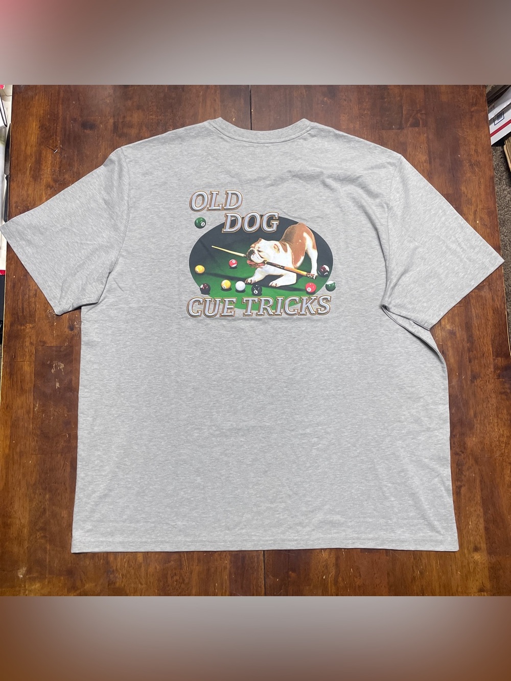 Tommy Bahama Mens Old Dog Cue Tricks T-Shirt XXL Grey NWT Billiards Bulldog Pool